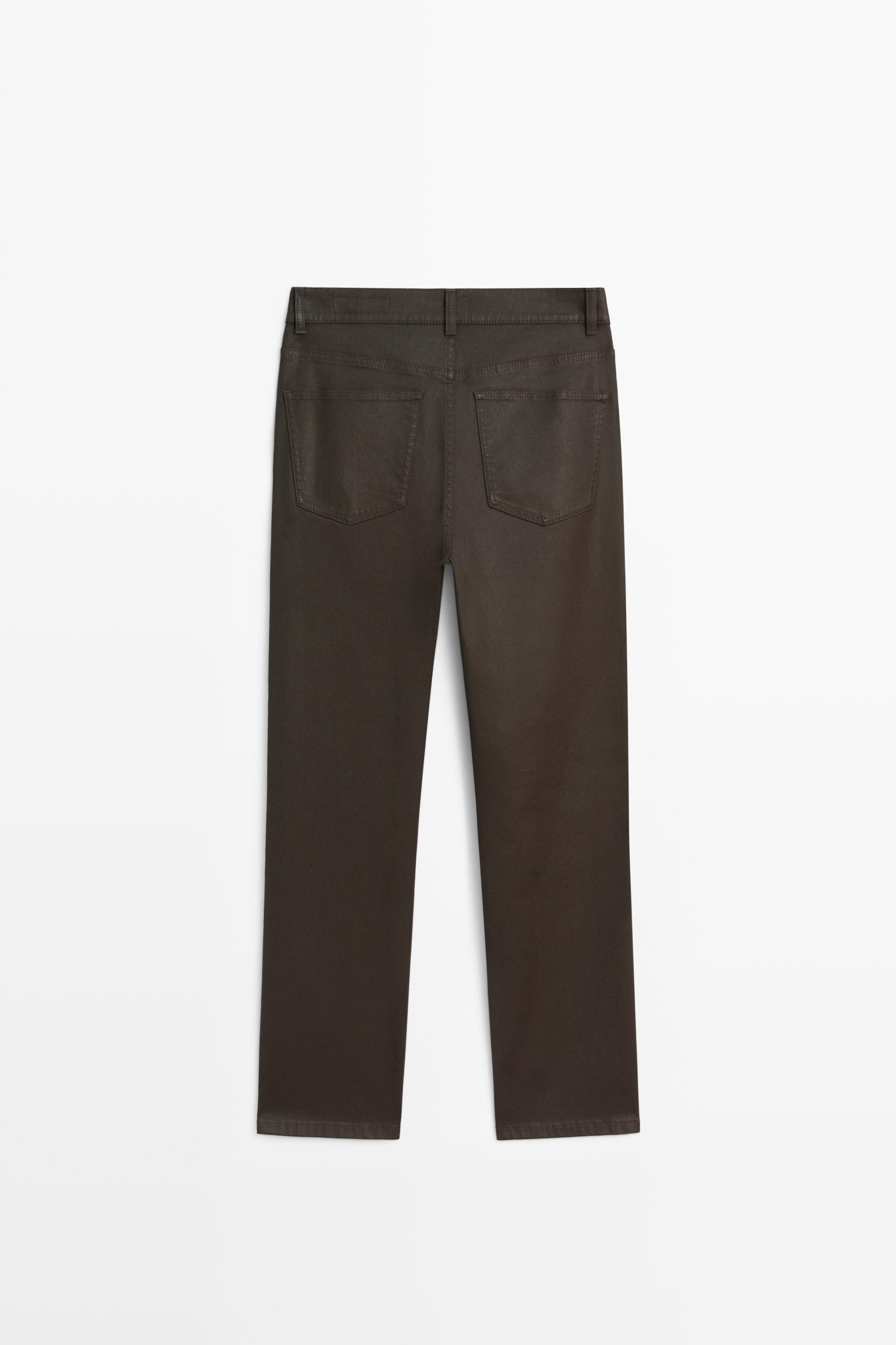 Pantalon straight enduit